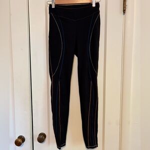 Sapopa Black Leggings with Contrast Stitching - Women's Active Leggings